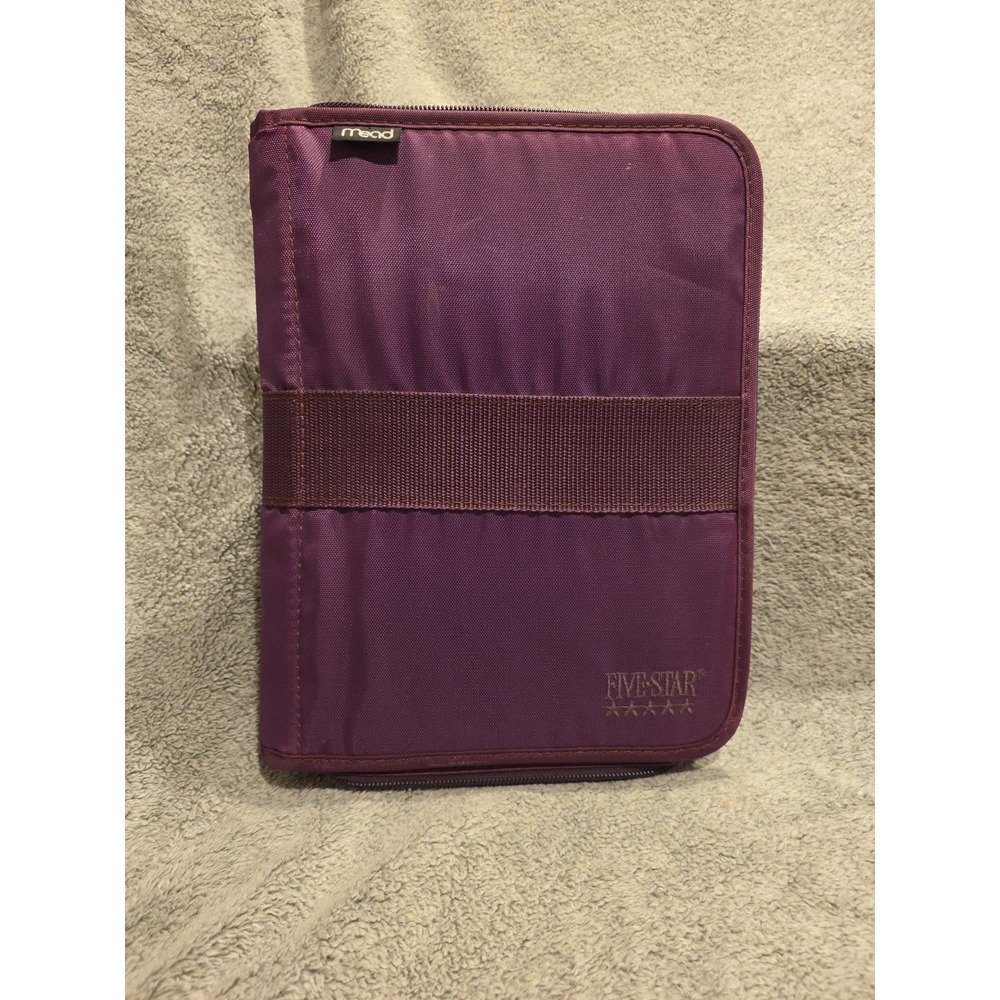 VTG 90s Mead Five-Star First Gear PurpleNylon Compact Zip Planner Shell